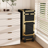 Portable Nail Art Table w/ LED Mirror, Bluetooth, Lockable Drawers, Telescopic Pole - Folding W2700P303417
