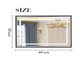 40*30inch LED Bathroom Beveled Mirror,3000-6000K Gradient Front and Backlit LED Mirror for W2091P214096