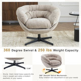 Modern Chenille Chair, 360&deg Swivel Club Chair/Accent Chair with Removable Cushion, Round N817P207777K