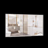 55"x30" Oversized Modern Rectangle Bathroom Mirror with Silver Frame Decorative Large Wall Mirrors W708P297404