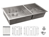 16 Gauge Stainless Steel 32x18 inch Undermount Double Bowl Kitchen with 9 Inch Deep W1243P330789