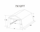 7x12ft Outdoor Portable Gazebo Storage Shelter Shed with 2 Roll up Zipper Doors & Vents Carport for W2373P186910