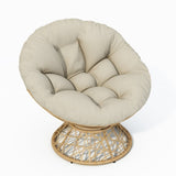 40" Ergonomic Wicker Papasan Chair with Cloud Thick Density Fabric Cushion,3-proof Cover,High N723P224372A