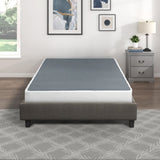 Full Mattress Foundation 1pc Black Metal Frame with Textured Fabric Cover B011P197731