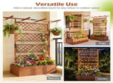 72" Raised Garden Bed with Lattice Trellis, 4.8 Cu.Ft Fir Wood Planter Box with Drainage Holes for 23952736