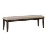Traditional Style Wood Framed 1pc Bench Upholstered Naihead Trim Wire Brushed Rustic Brown Finish B01161312