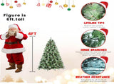 Artificial 4ft Green Christmas Tree with 376PVC/Hard Needle Mixed Branch Tips,Pine cone,Hinged 69843763