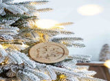 6" x 6" Wooden Hanging Circle With Snowflake Cut, Decorative Hanging Christmas Tree Ornaments for W2078P247900