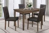 Side Chairs 2pc Set Walnut Brown Finish Wood Frame Faux Leather Back and Seat B01143831