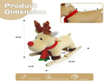 Kids Ride-On Rocking Horse Toy with Lullaby Song,Moose Rocking Toy with Hand Puppets and Safety Belt 43804255