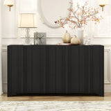 Sophisticated 4-Door Sideboard Adorned with Intricate Linear Accents and Luxurious N711P247438B