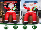 10.6FT Sitting Santa Inflatable, 6 LED Lights, 210D Polyester Christmas Decor, US Plug 85392060