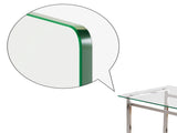 51" Modern Minimalist Rectangular Glass Dining Table for 4-6 with 0.31" Tempered Glass Tabletop and W3732P369039