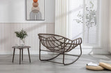 Outdoor Rattan Rocking Chair,Padded Cushion Rocker Recliner Chair Outdoor for Front Porch, Living W640P271518