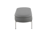 Contemporary Storage Bench in Chrome Metal and Grey Faux Leather B202P223834