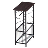 (37 x 20 x 55)cm Multifunctional Bathroom Table / Interior Side Table Tissue Magazine Rack Dark 63834755
