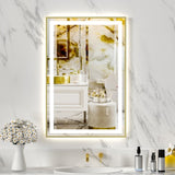 24x36" Gold Tempered MirrorDual LED Light StripsFront and Back Lighting T3177P320567
