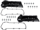 Pair Aluminum Engine Valve Cover Left & Right with Gasket Replacement for Jaguar S-Type 3.0L 25707937