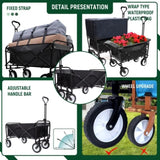 360lbs Collapsible Foldable Wagon Cart with strapping system ,Beach Wagon Utility Cart Utility Wagon W2932P234993