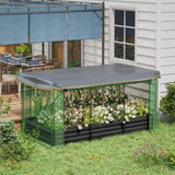 Gray Raised Garden Bed with Crop Cage and Shade Cloth 90.5" W x 43.25" D x 43.25" H 77136528