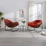 Outdoor Rattan Rocking Chair,Padded Cushion Rocker Recliner Chair Outdoor for Front Porch, Living W640105284