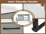 Record Player Stand with Charging Station, Adjustable Shelf & Folding Drawers Vinyl Storage 12718920