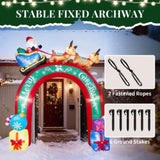 10FT Lighted Christmas Inflatable Archway, Inflatable Arch with Reindeer Pulling Santa's Sleigh, 68877325