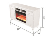 TV Stand With Electric Fireplace in White B00969706