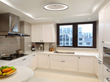19 Inch RGB Dimmable Led Enclosed Ceiling Fan with Light Flush Mount Bladeless 6 Speed Remote 23895230