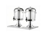 Dual 2.1 Gallon Beverage Dispenser, Stainless Steel Drink Dispenser with Spigot & Ice Chamber Tray, 36209197