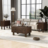 Solid Wood End Table, Rectangle 23.6 inch Narrow Side Table with Drawer, Vintage Bedside Table W1202P176734