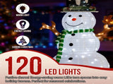 4FT Lighted Snowman and Squirrel Christmas Yard Decorations, Pre-lit Pull Up Snowman with 120 White 37070380