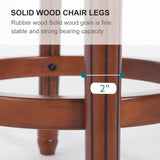 Seat height 26.5'' Cow top Leather Wooden Bar Stools, 360 Degree Swivel Bar Height Chair with Backs W2195P268323
