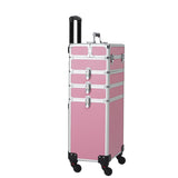 ZNTS 4-in-1 Draw-bar Style Interchangeable Aluminum Rolling Makeup Case Pink 73553881