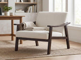 Medieval-inspired modern armchair with high back upholstered chair, solid wood legs, W2989P506961