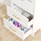 Bathroom Floor Storage,Freestanding Bathroom with 2 Drawers and 2 Doors,Storage T3210P293445