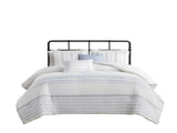 5 Piece Cotton Jaquard Duvet Set-Full/Queen B035P280380