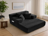 Chaise Lounge Chair, 2 in 1 Boneless Chaise Lounge Indoor, Upholstered Sleeper Chair Converts to W6506P557510
