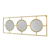 3 Mirror Piece Wall Mirror in Gold Rectangular Frame, Home Wall Decor for Bedroom Living Room, W2078124320