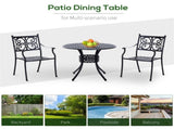 Black 33 Inch Outdoor Bistro Table for Poolside Dining, Round Patio Table with Umbrella Hole 42137361