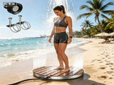 Round Outdoor Camping Shower with Easy Setup for Backyard, Campsites & Beach Use 74139120