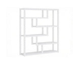 69 Inch Industrial Etagere Bookshelf, 5 Tier Bookcase with Staggered Shelves 57232579