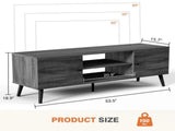 TV Stand for TVs up to 60", Modern Mid Century Entertainment Center with Storage, 2 Cabinet Media 97825216