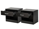 2pcs Night Stands with Drawer Black 55876519