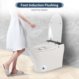 Heated Seat Smart Toilet, One Piece Toilet, Automatic Flush Tankless Toilet without Bidet, with Foot N753P213733G
