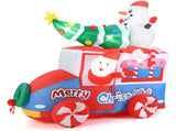 6ft Inflatable Santa Car - 5 LED Lights, IP44 Waterproof, Quick Self-Inflation, Festive Decor 35069235