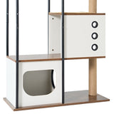 ZNTS cat climbing frame,Cat Tree,Modern Cat Tower, Multi-Level Cat Condo with 1 Caves,2 Scratching W1687P181875