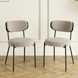 Boucle modern kitchen dining chair Bentwood covered with ash veneer Chair back, metal with black W210P147498