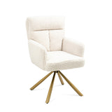 ZNTS Off White Cashmere Contemporary High-Back Upholstered Swivel Accent Chair W1516P154060