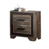 Oak Finish 1pc Nightstand Paper veneer Bedroom Furniture 2-Drawers Bedside Table B011137849